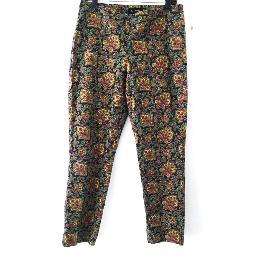 Talbot colorful paisley curvy straight jean